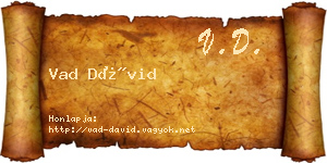 Vad Dávid névjegykártya